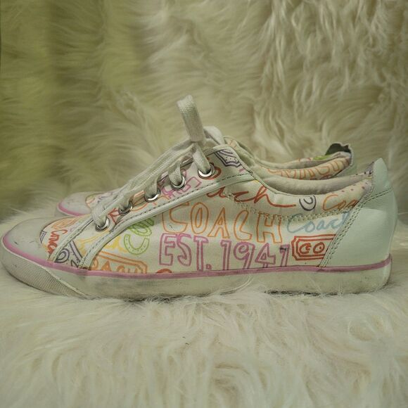 Coach Barrett Graffiti Shoes Sneaker Women's Size 8.5 - Picture 3 of 6